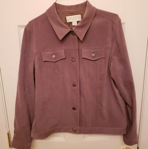 Suede jacket & skirt taupe
